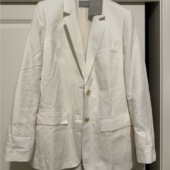 Everlane The Cotton-Linen Blazer White Size 8 NWT - Picture 4 of 5
